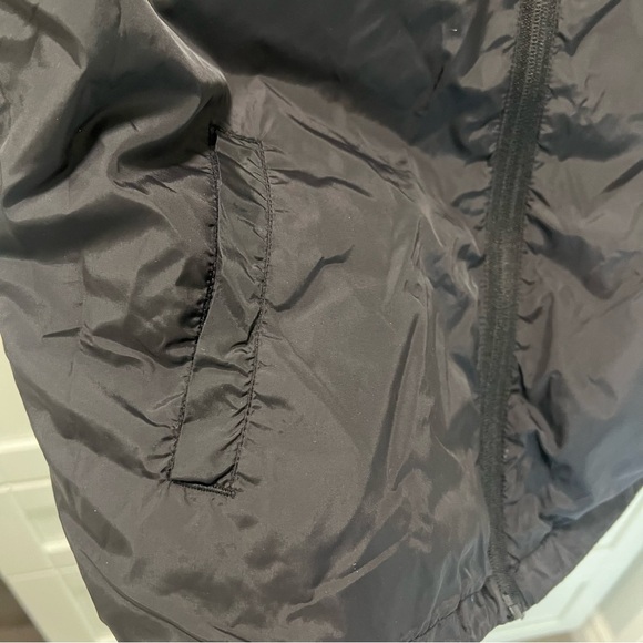 GARAGE Black and White Crop Windbreaker Jacket | Striped Sleeves | Size Small - Picture 6 of 10